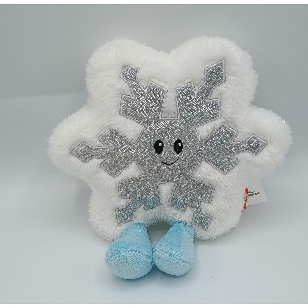 7" 2025 Target Giggle Scape White Blue Silver Happy Beanbag Plush Snowflake 9